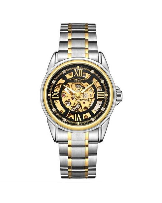 Anthony James Metallic Hand Assembled Limited Edition Skeleton Automatic Mens Watch for men