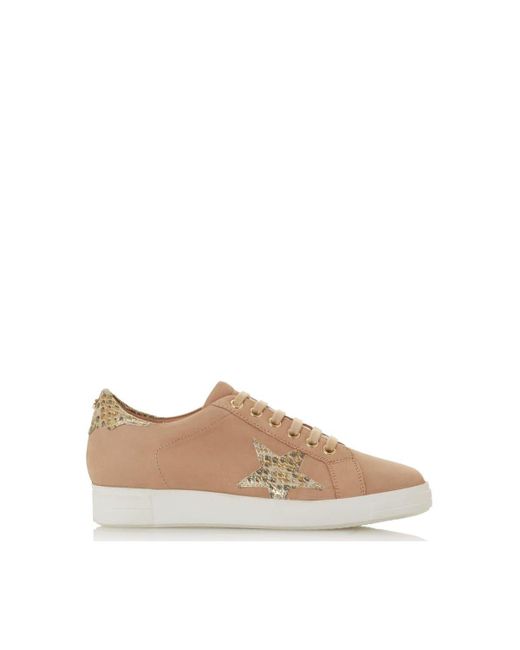 Dune Natural 'edris S' Leather Trainers