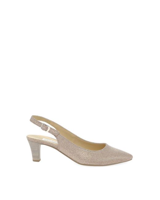 Gabor White 'hume 2' Slingback Court Shoes