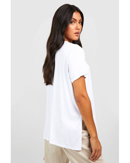 Boohoo White Maternity Side Split T-shirt