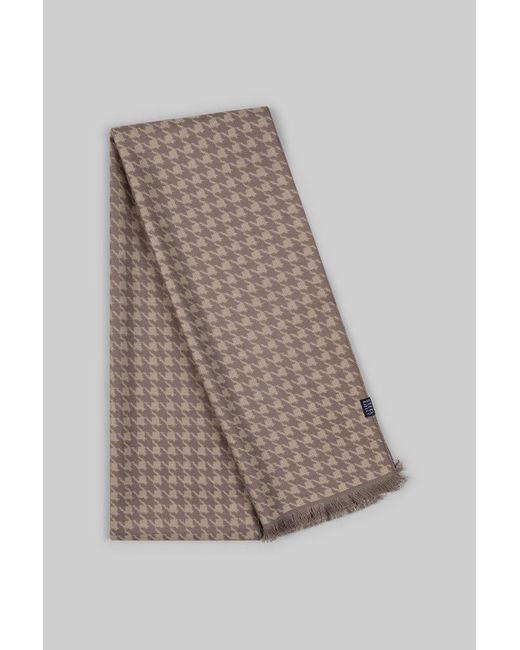 Steel & Jelly Gray Brown & Dark Stone Houndstooth Boxed Scarf for men
