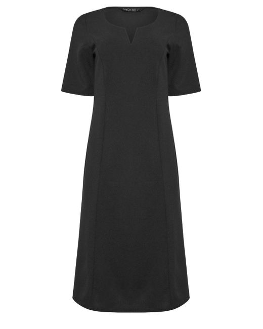 M&CO. Black Notch Neck Midi Dress