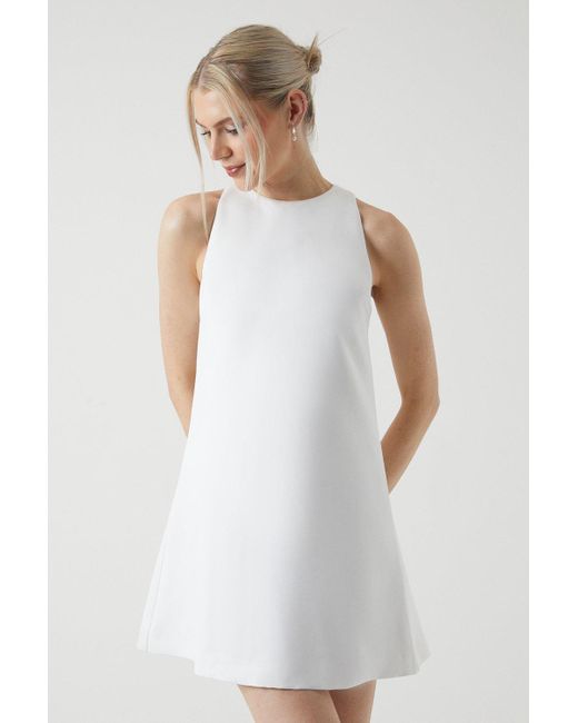 Coast White Statement Bow Structured Satin Bridal Mini Dress