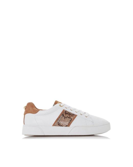 Dune White 'elsie S' Leather Trainers