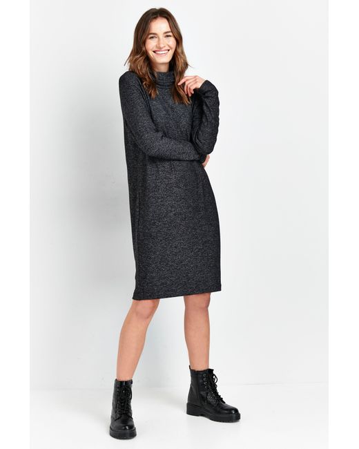 Wallis Black Charcoal Roll Neck Knitted Dress