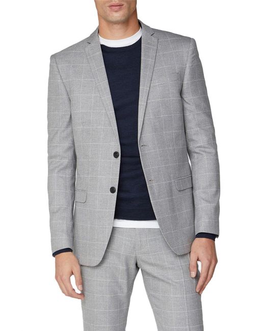 Limehaus Blue Windowpane 2 Piece Slim Fit Suit for men