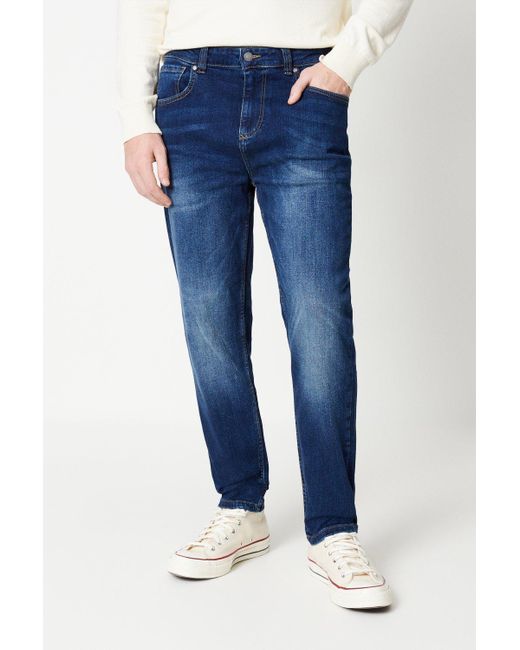 Burton Tapered Mid Blue Jeans for men