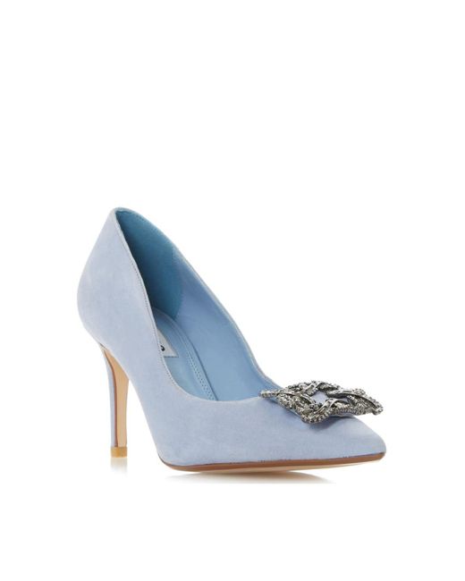 Dune Blue 'betti' Suede Court Shoes