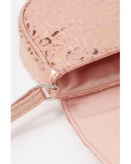 Accessorize Pink Cat Leopard Print Cross-body Bag