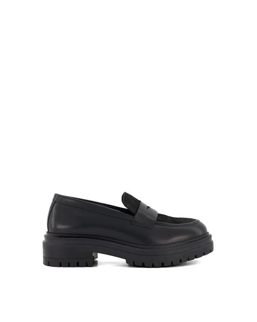 Dune Black 'gaining' Leather Loafers