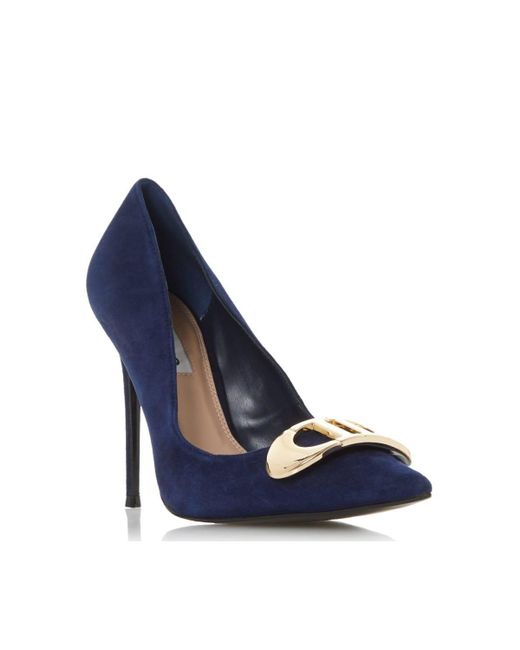 Dune Blue 'belvedere Di' Suede Court Shoes
