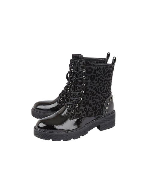 Lotus Black 'elena' Lace-up Ankle Boots