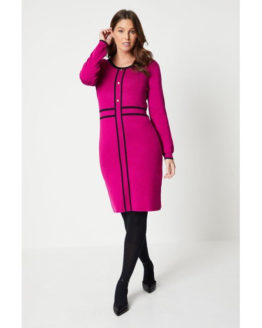 Wallis Pink Tipped Midi Dress