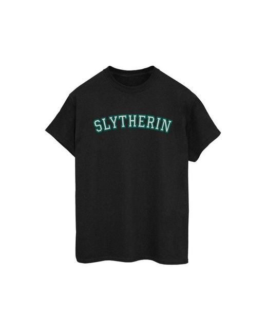 Harry Potter Black Collegial Slytherin Cotton Boyfriend T-shirt