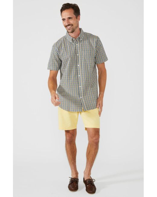 MAINE Multicolor Mini Check Short Sleeve Shirt for men