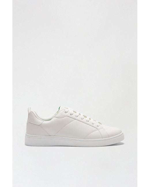 Burton White Leather Look Trainers for men