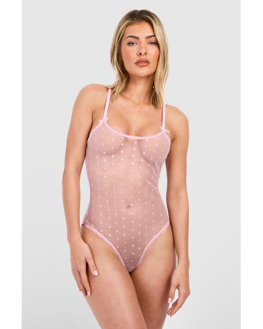 Boohoo Pink Ditsy Flower One Piece