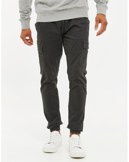 Threadbare Gray 'bloomfield' Cuffed Cargo Trousers for men