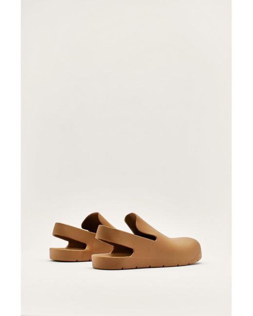 Nasty Gal Natural Rubber Slingback Footbed Sandals