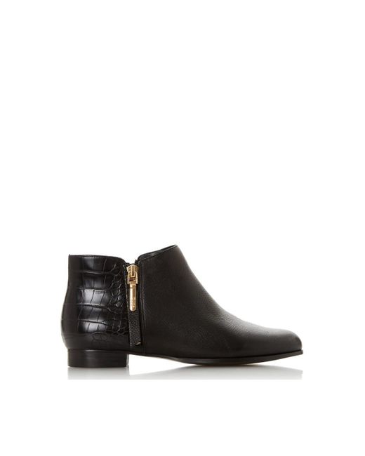 Dune Black 'pandan' Leather Ankle Boots