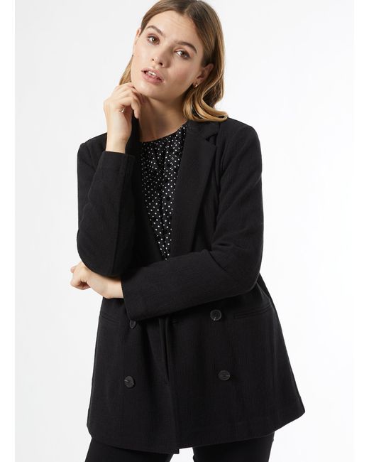 Dorothy Perkins Black Textured Double Breasted Blazer