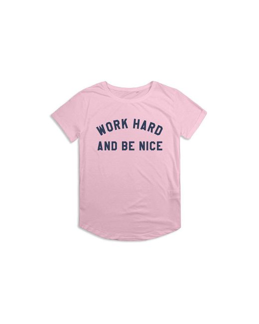 Sub_Urban Riot Pink Work Hard Womens Slogan T-shirt