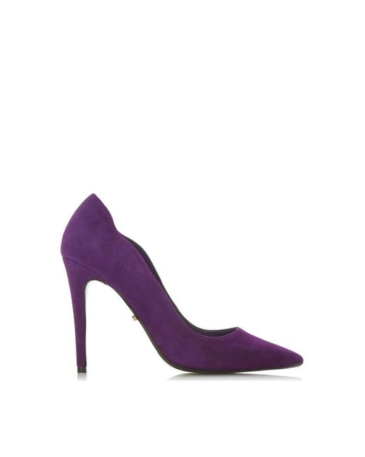 Dune Purple 'ashe' Suede Court Shoes