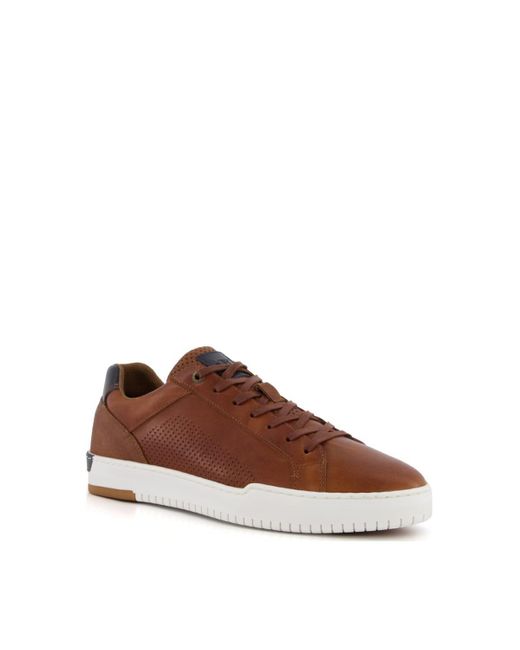 Dune Brown 'trove' Leather Trainers for men
