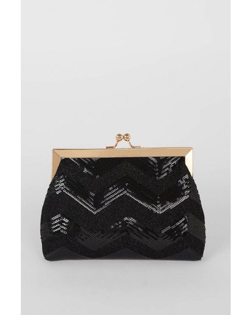 Dorothy Perkins Black Belissa Embellished Clutch Bag