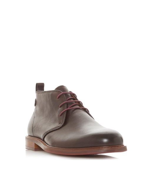 Dune Brown 'marching' Leather Chukka Boots for men