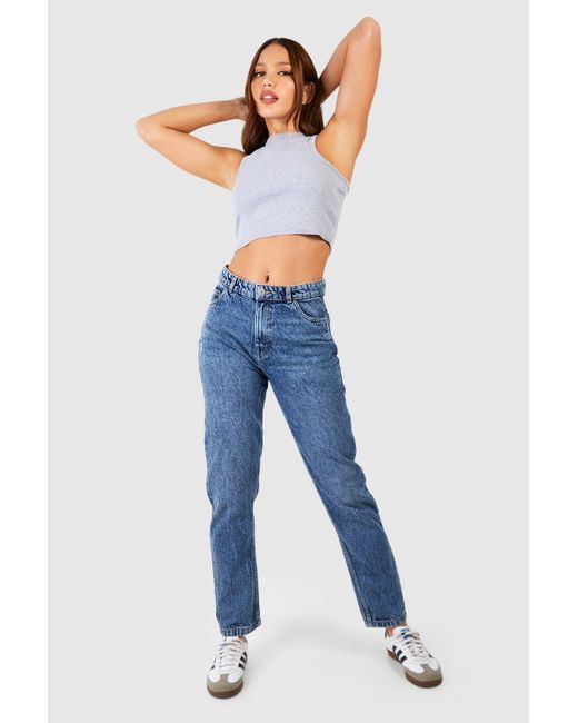 Blue washed on sale mom jeans