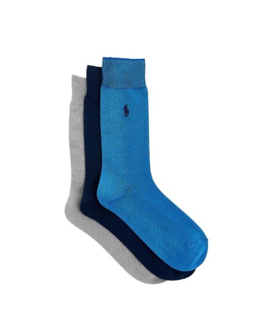 Polo Ralph Lauren Blue Cotton Socks for men