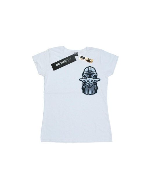 Star Wars White The Mandalorian Mando Child Combo Breast Print Cotton T-shirt