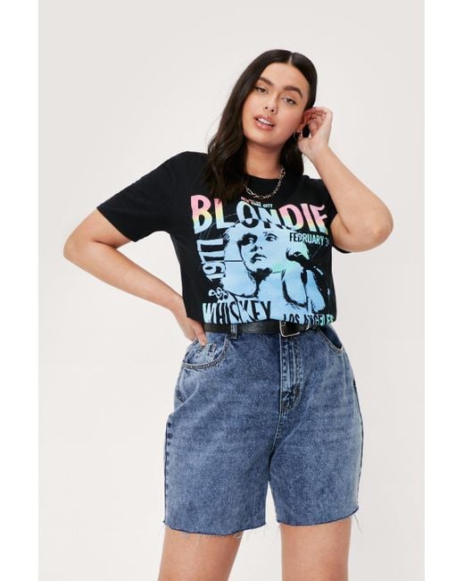 Nasty Gal Blue Plus Size Blondie 1977 Graphic Band T-shirt