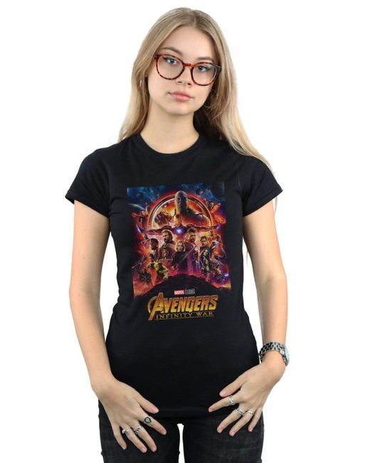 Marvel Avengers Infinity War Poster Cotton T shirt in Black Lyst UK