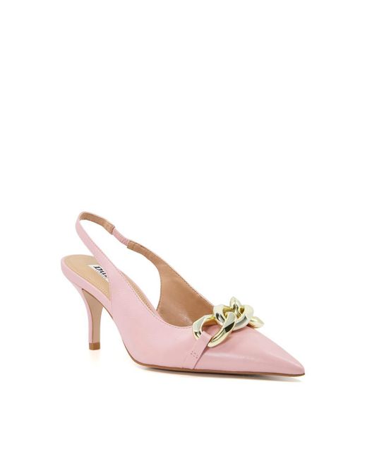 Dune Pink 'canary' Leather Strappy Heels