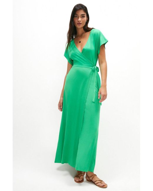 Coast Green Jersey Wrap Maxi Dress