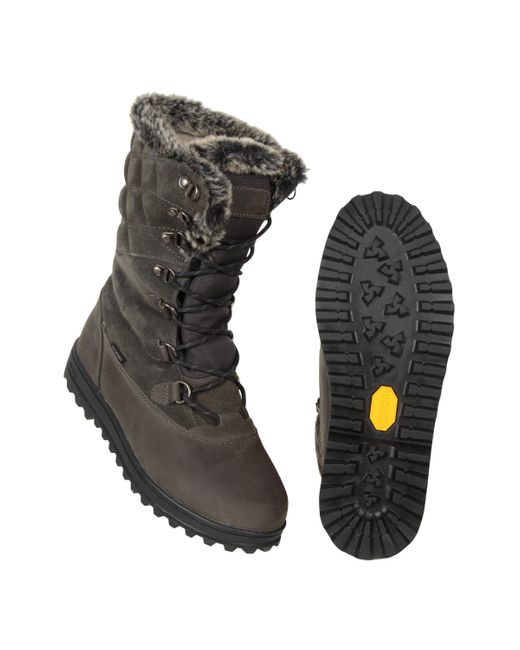 Mountain Warehouse Black Vostock Snow Boots Waterproof Warm Winter Shoes