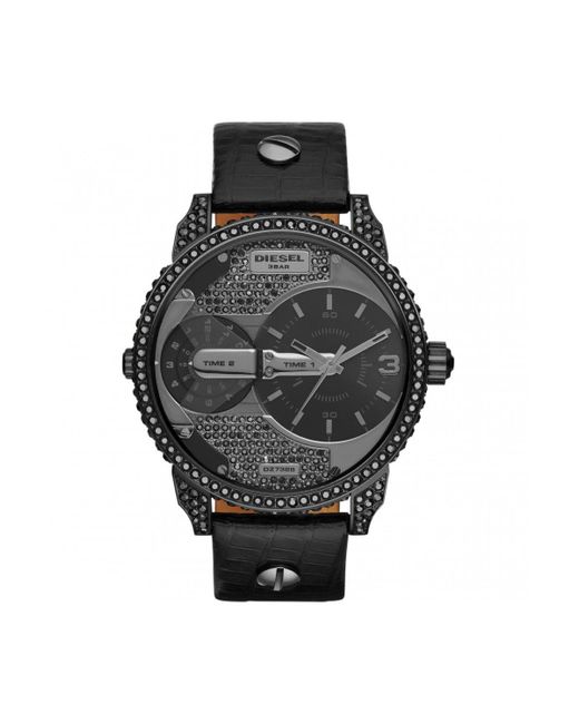 DIESEL Mini Daddy Black Ion-plated Steel Fashion Analogue Watch - Dz7328 for men