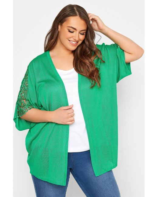 Yours Green Kimono Sleeve Cardigan