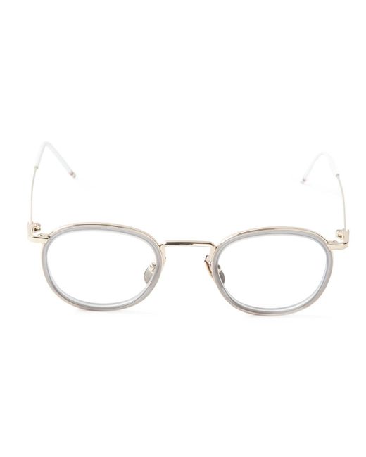 Thom Browne Gray Clip On Round Frame Glasses for men