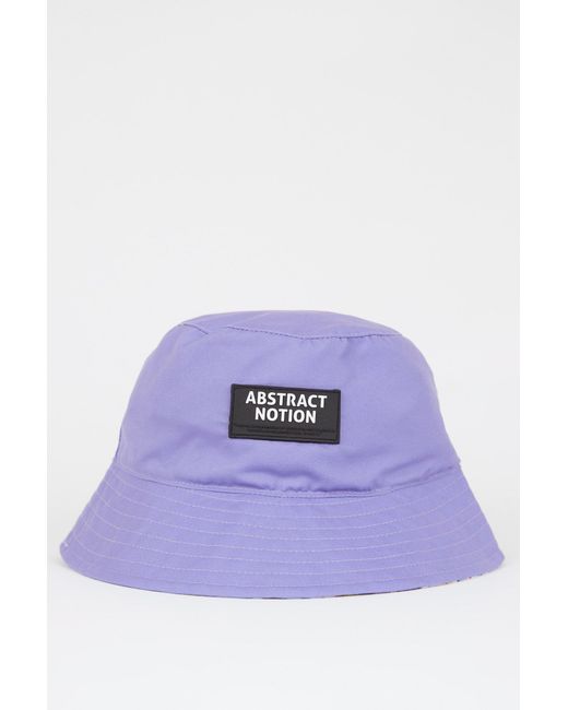 Defacto Bucket Hut mit Print in Purple für Herren