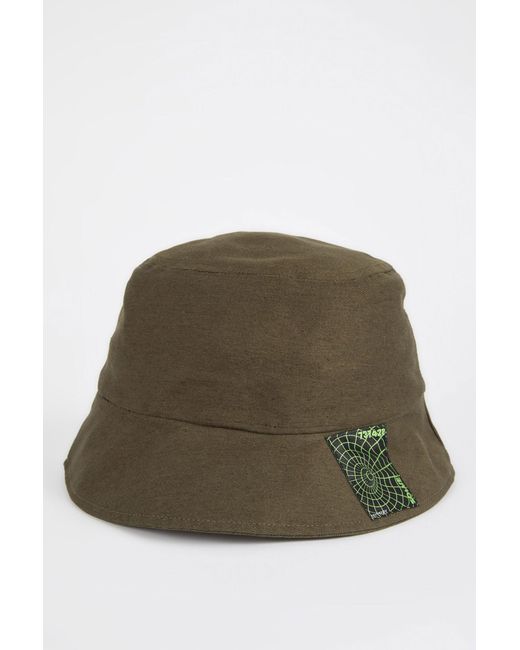 Defacto Bucket Hut mit Print in Green für Herren