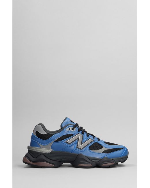 New Balance 9060 Sneakers In Blue Leather And Fabric for men