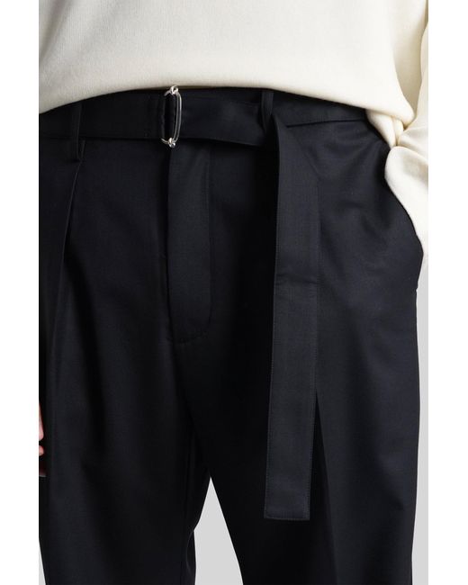 Attachment Black Pants In Blue Polyester for men