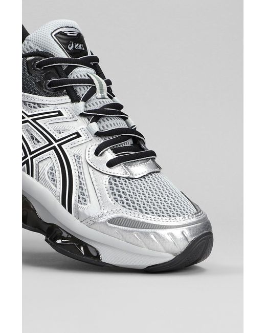 Asics White Gel-quantum Kinetic Sneakers In Silver Leather And Fabric for men