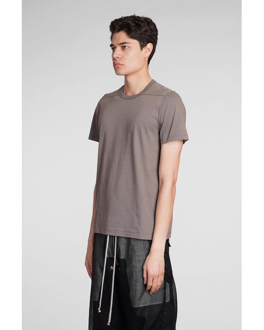 Rick Owens Gray Short Level T T-shirt In Grey Cotton for men