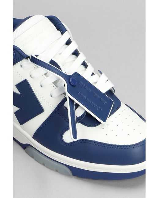 Off-White c/o Virgil Abloh Blue Out Of Office Sneakers In White Leather for men