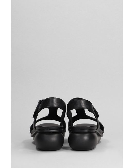 Camper Balloon Sandals In Black Leather