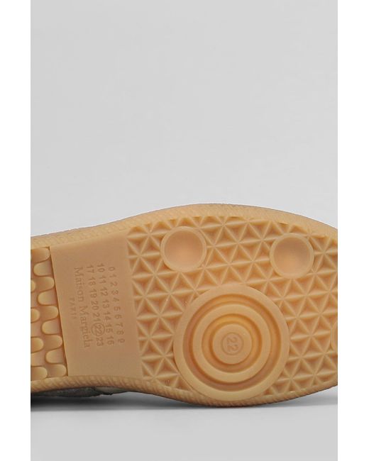 Sneakers Replica in Camoscio e Tessuto Beige di Maison Margiela in White
